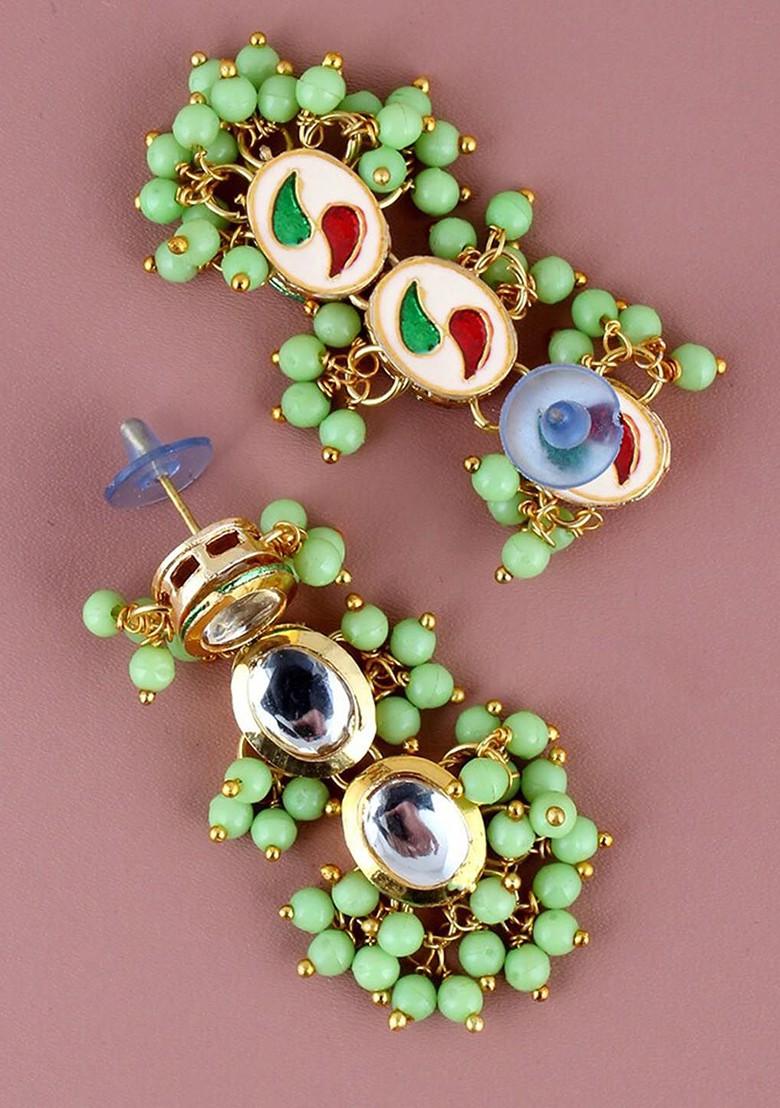 Green Kundan Gold Plated Necklace Set