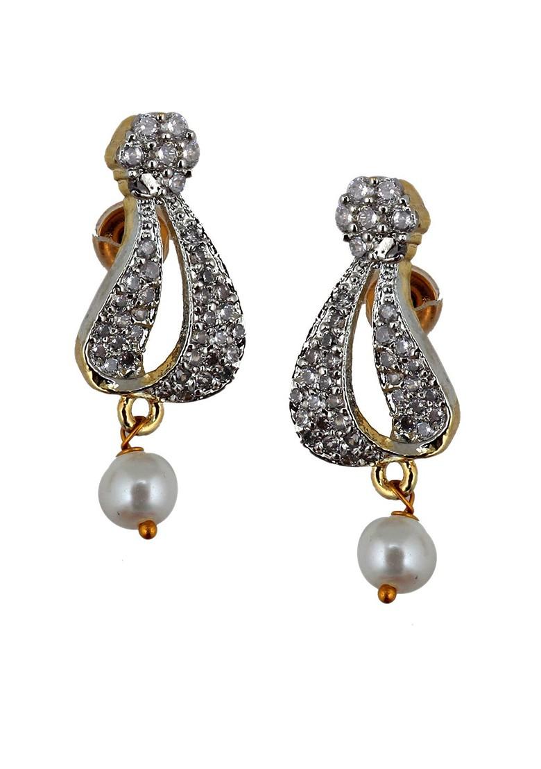 White American Diamond Gold Plated Necklace Set