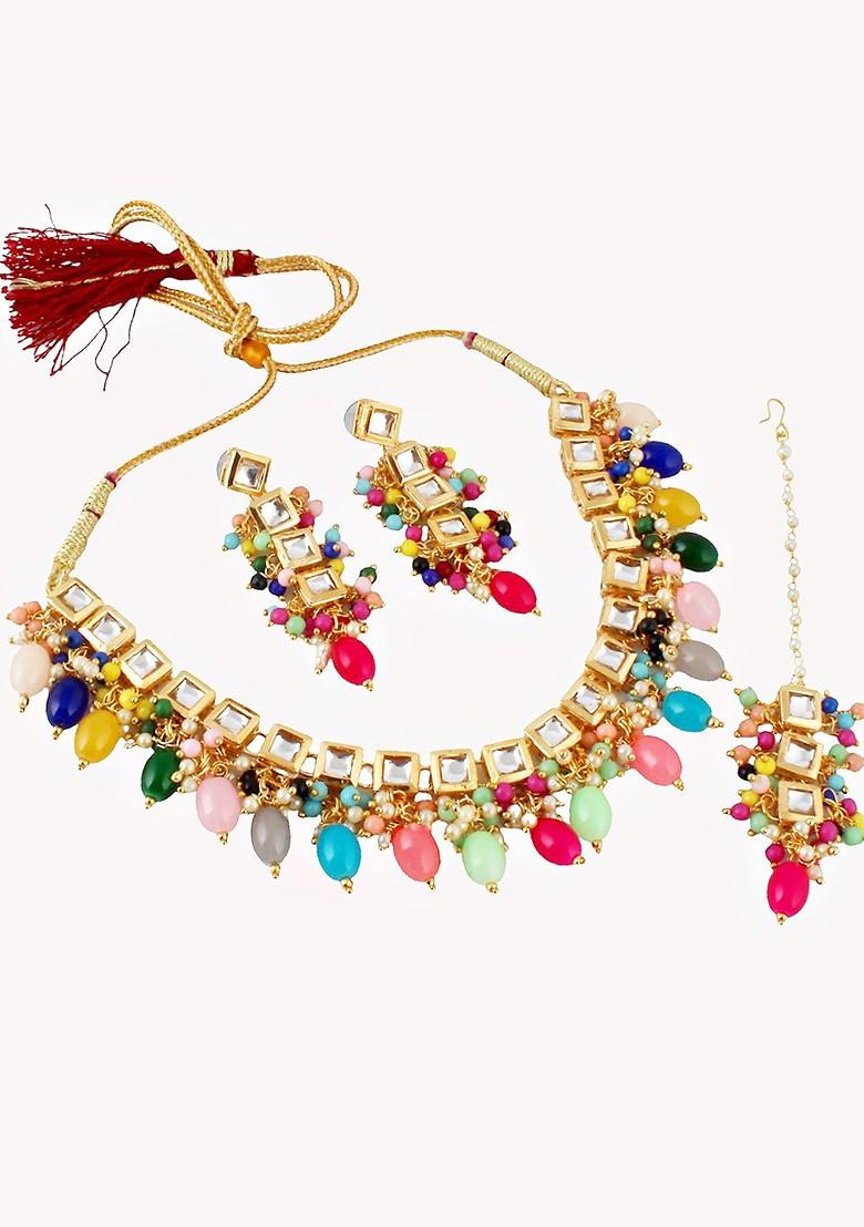 Gold Kundan Gold Plated Necklace Set