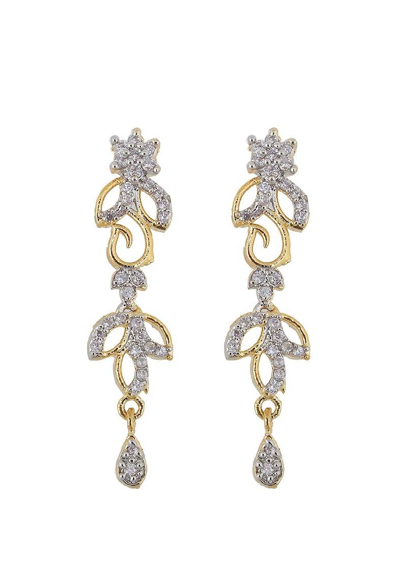 White American Diamond Gold Plated Necklace Set