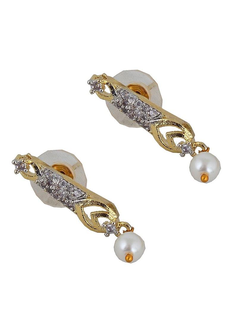 White American Diamond Gold Plated Necklace Set