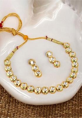 Gold Kundan Gold Plated Necklace Set