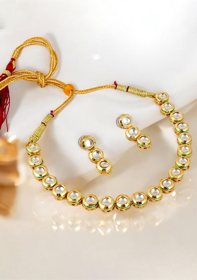 Gold Kundan Gold Plated Necklace Set