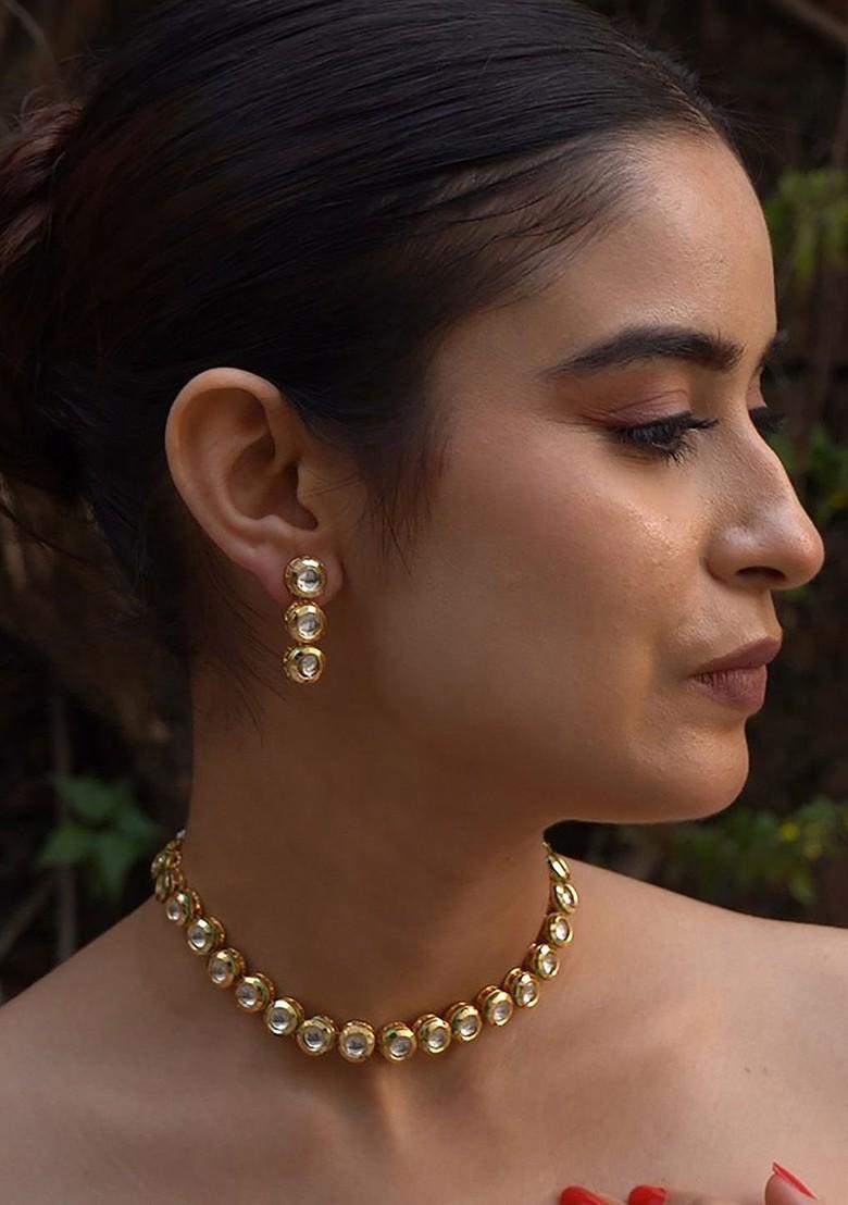 Gold Kundan Gold Plated Necklace Set