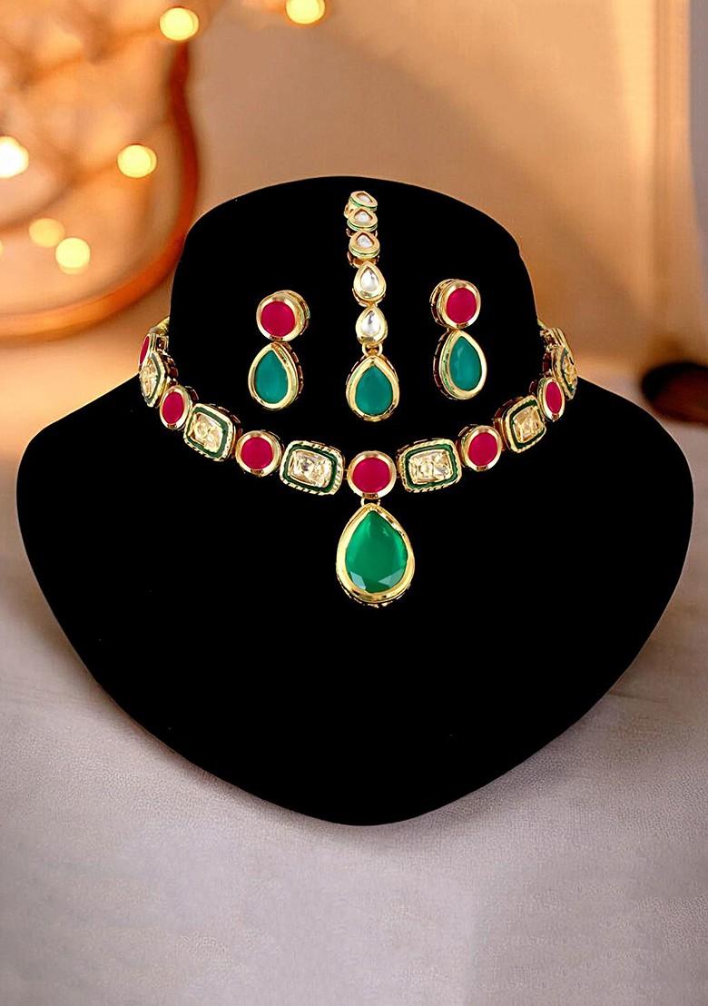 Gold Kundan Gold Plated Necklace Set