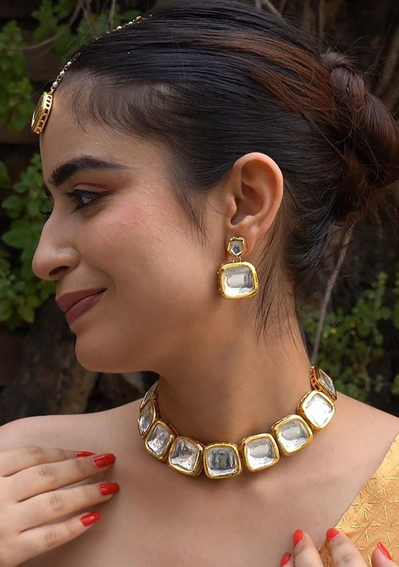 Gold Kundan Gold Plated Necklace Set