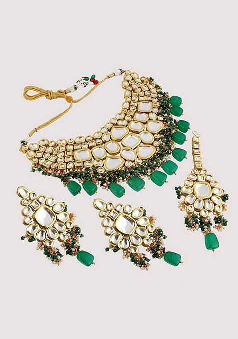 Gold Kundan Gold Plated Necklace Set