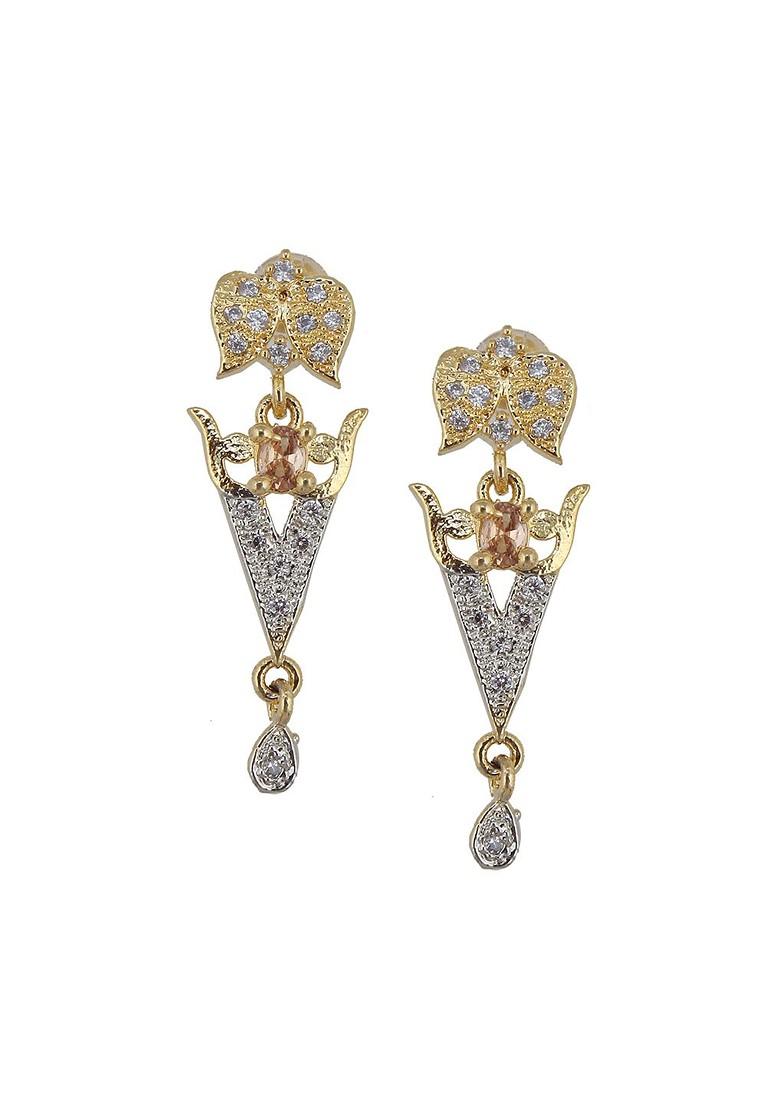 White American Diamond Gold Plated Necklace Set