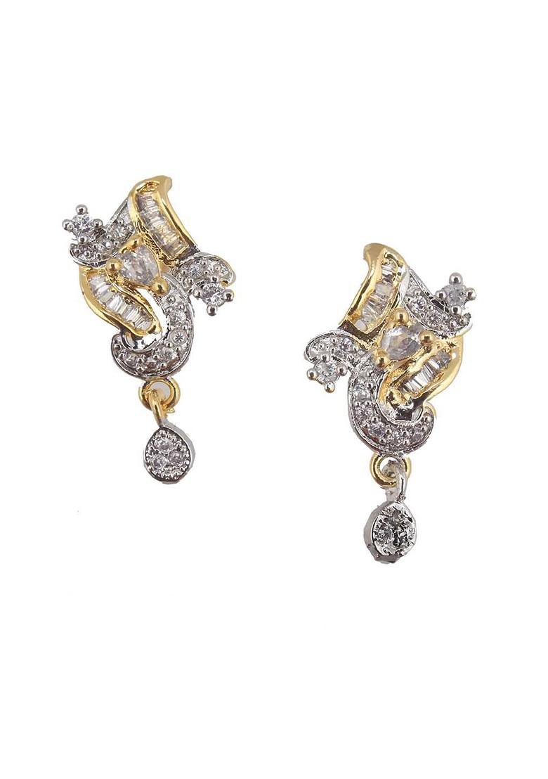 White American Diamond Gold Plated Necklace Set