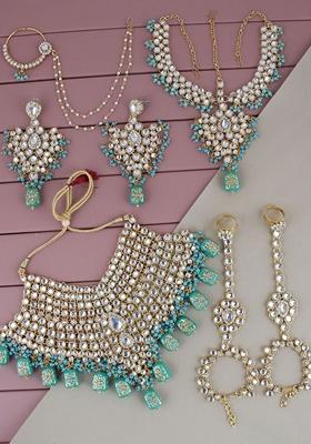Gold Kundan Gold Plated Necklace Set