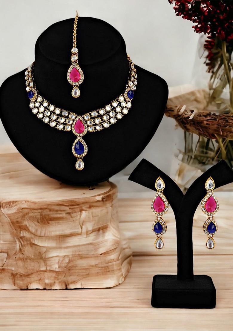 Gold Kundan Gold Plated Necklace Set