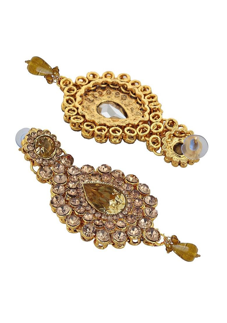 Gold Studded Gold Plated Necklace Set