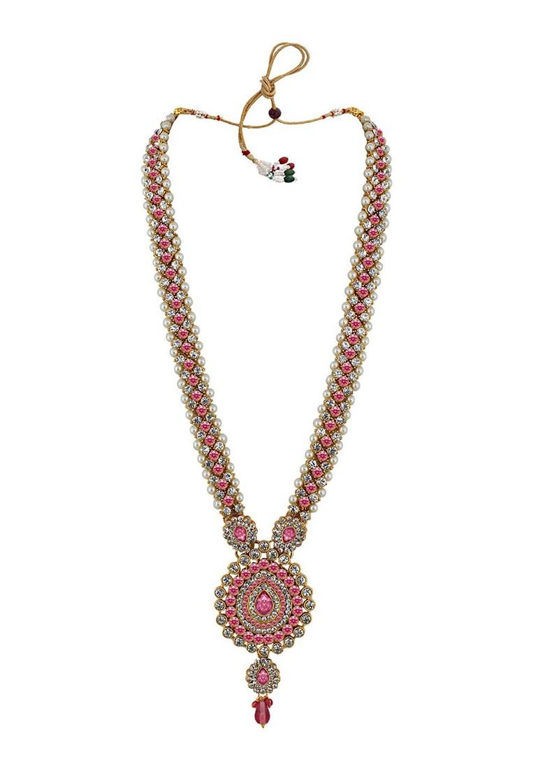 Gold Studded Gold Plated Necklace Set