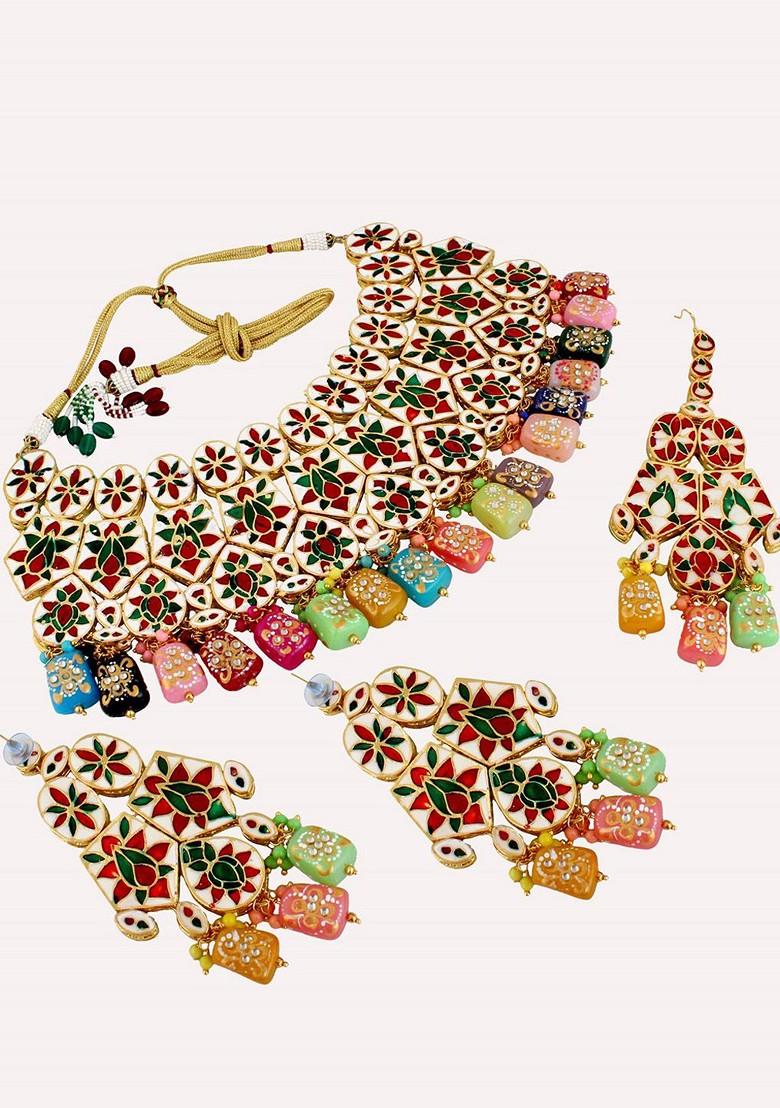 Gold Kundan Gold Plated Necklace Set