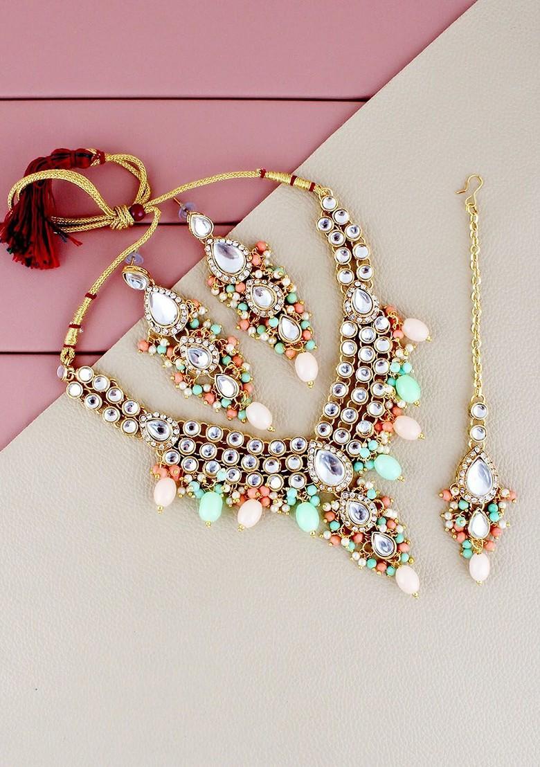 Gold Kundan Gold Plated Necklace Set