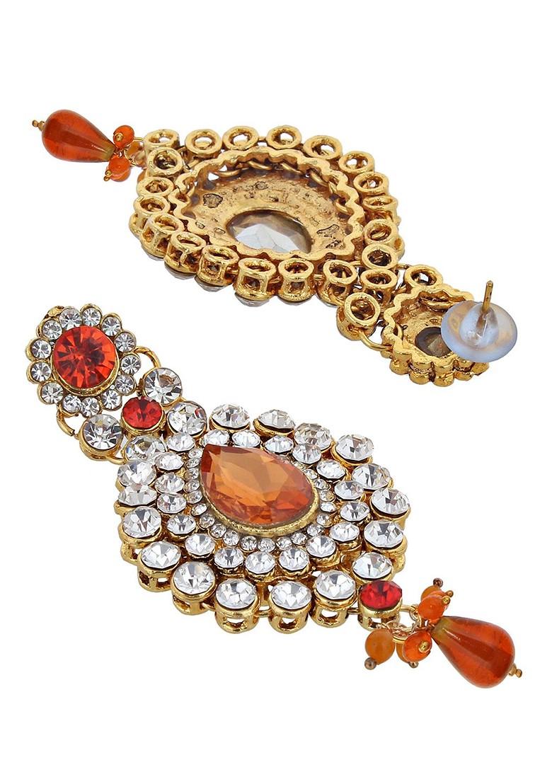 Gold Studded Gold Plated Necklace Set