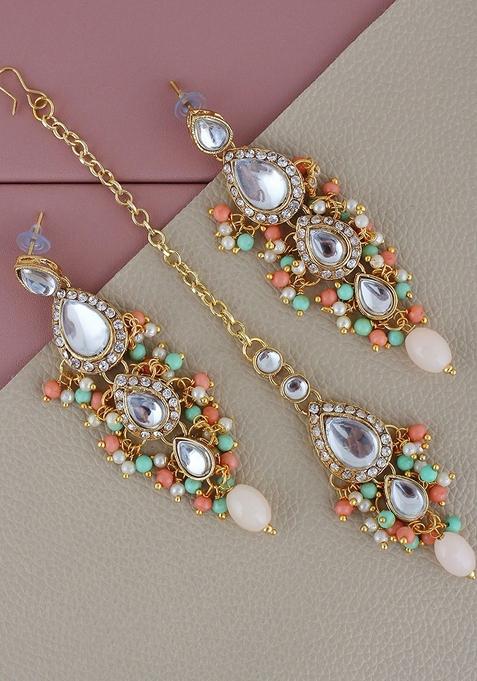 Gold Studs Gold Plated Necklace Set