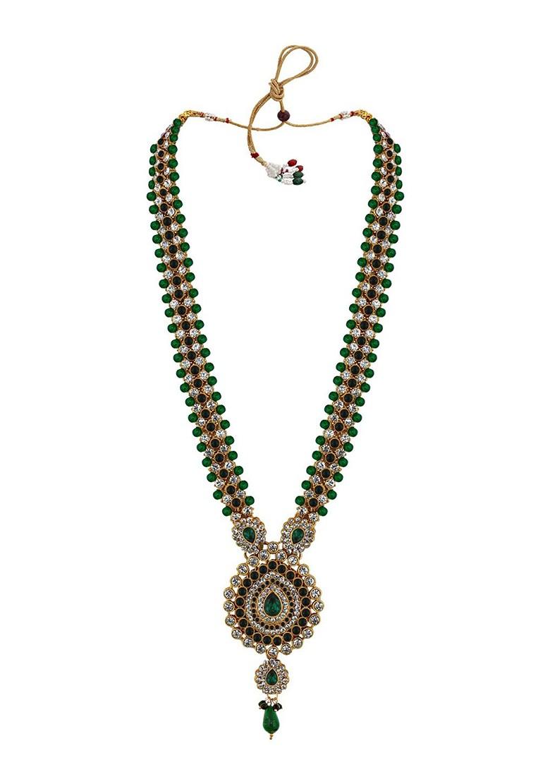 Green Kundan Gold Plated Necklace Set