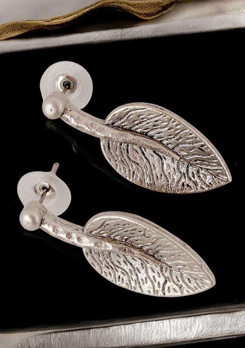 Silver Leaf Silver Plated Necklace Set