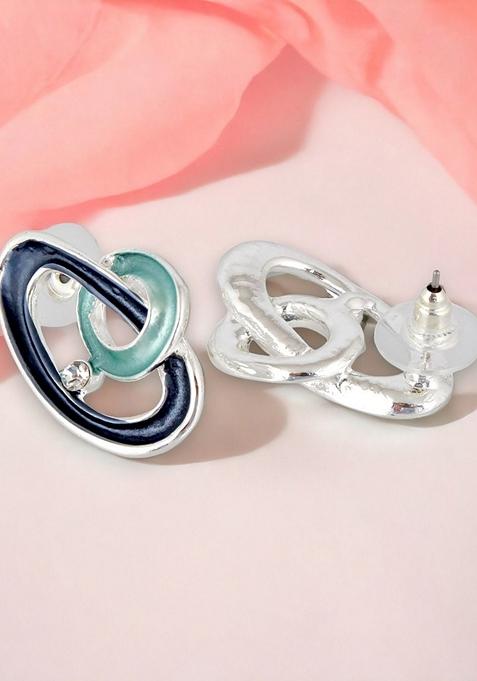 Silver Studs Silver Plated Necklace Set