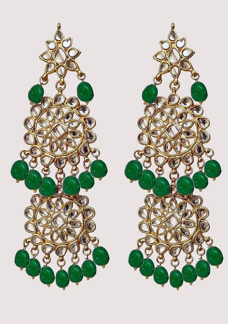 Green Kundan Gold Plated Necklace Set