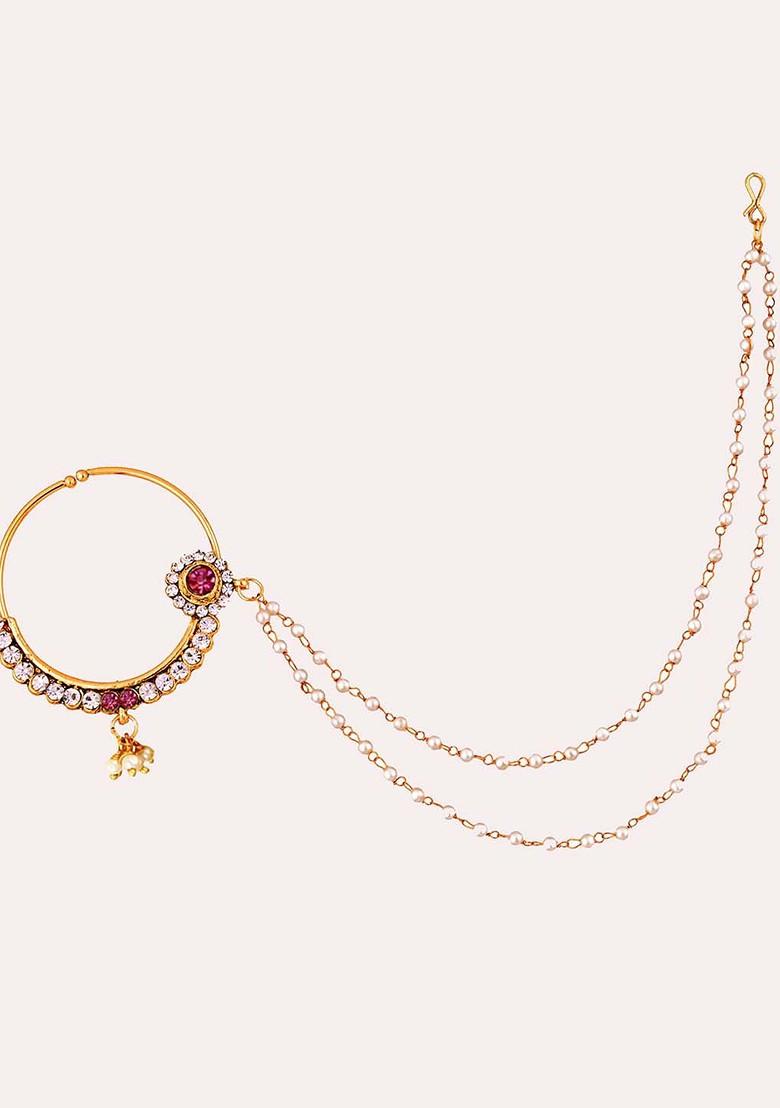 Gold Studded Gold Plated Necklace Set