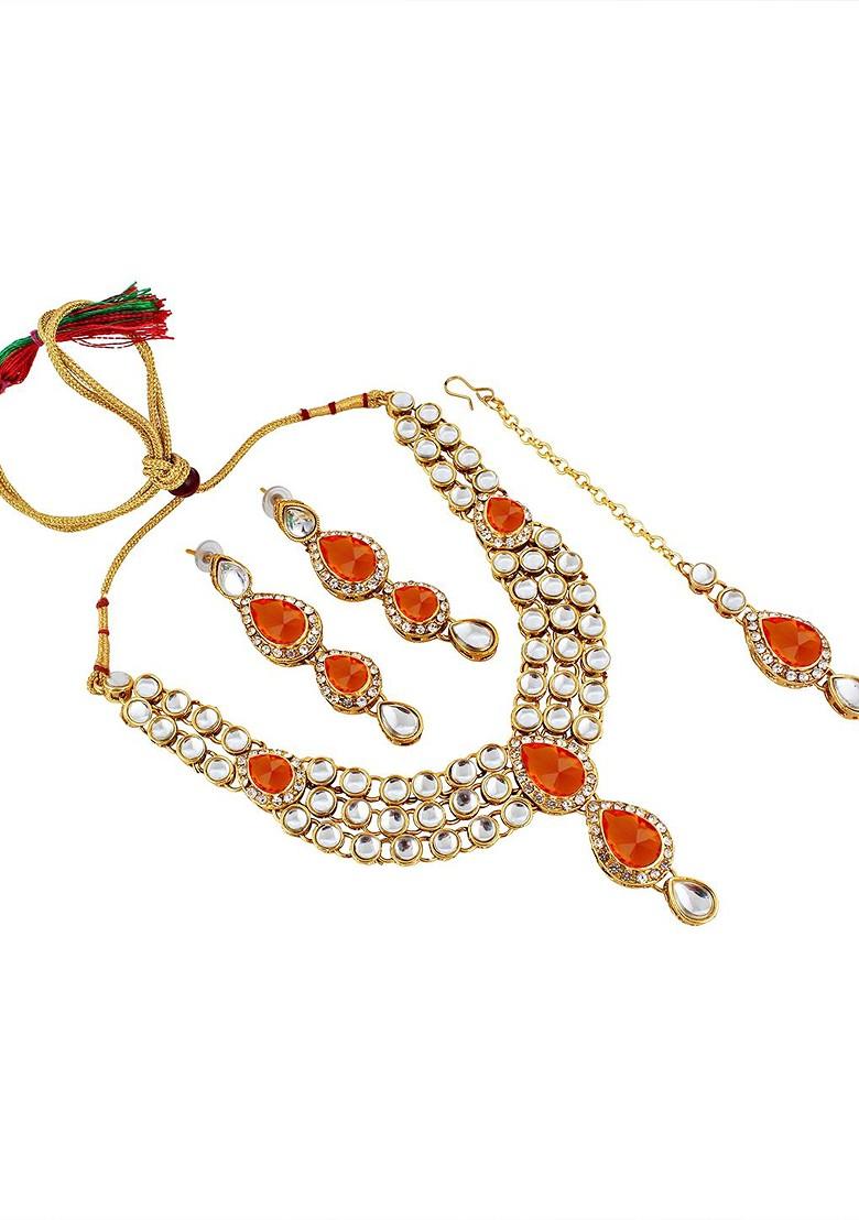 Gold Kundan Gold Plated Necklace Set