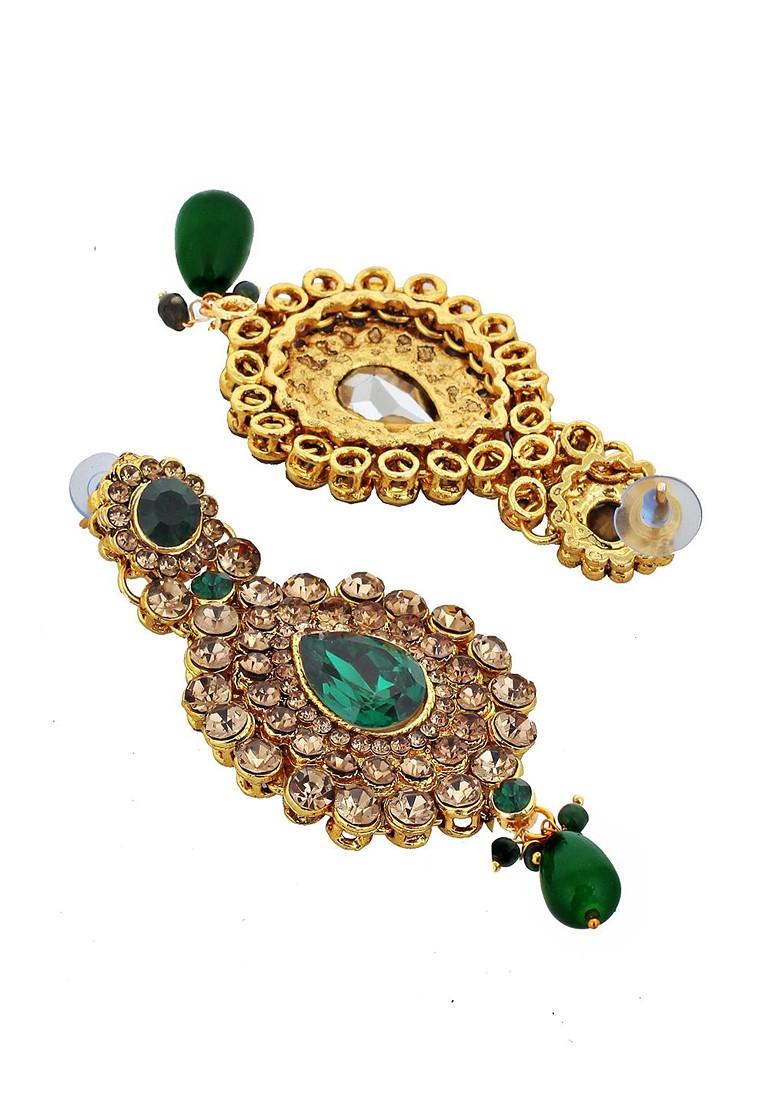 Gold Studded Gold Plated Necklace Set