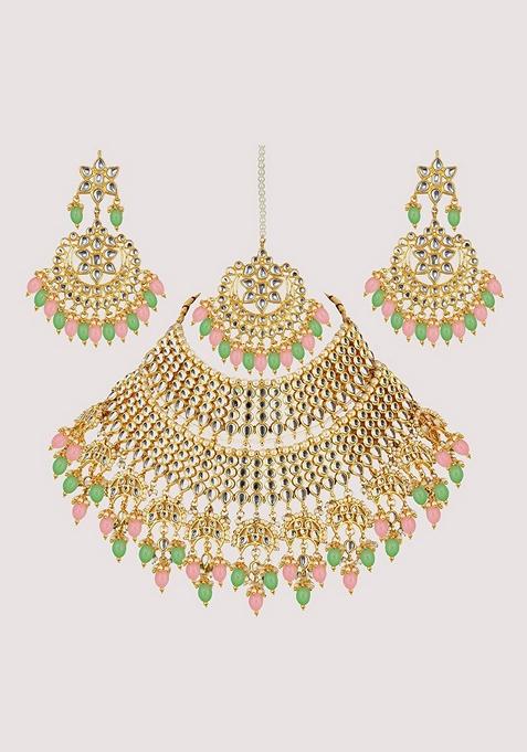 Gold Kundan Gold Plated Necklace Set