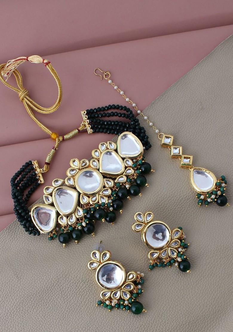 Gold Kundan Gold Plated Necklace Set