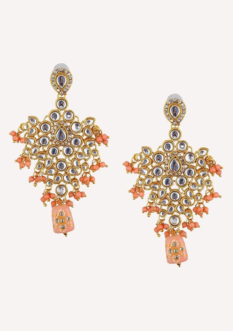 Gold Studded Gold Plated Necklace Set