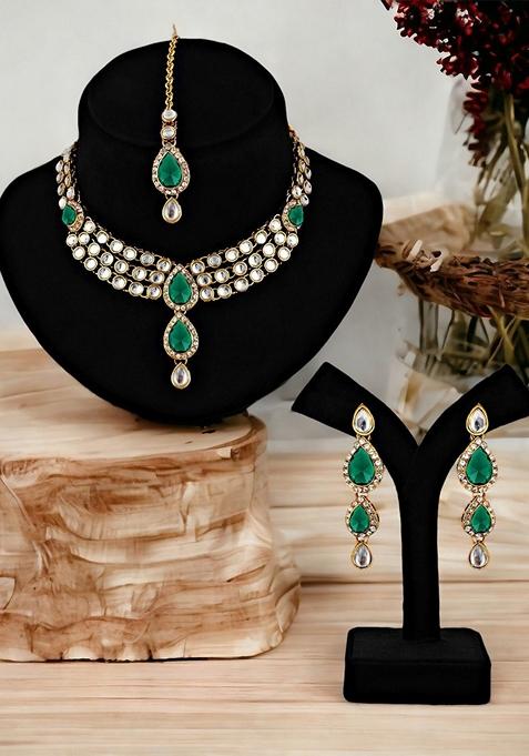 Gold Kundan Gold Plated Necklace Set