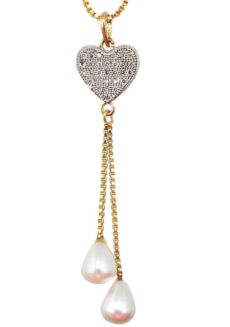 White American Diamond Gold Plated Necklace Set