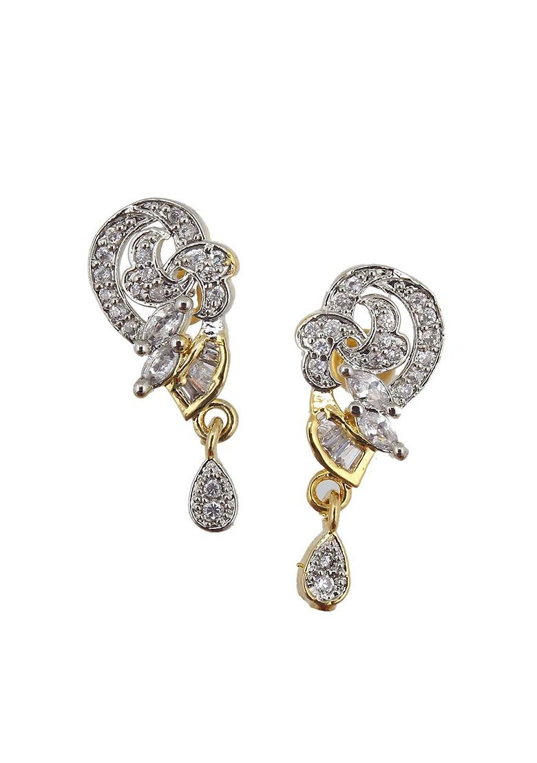 White American Diamond Gold Plated Necklace Set