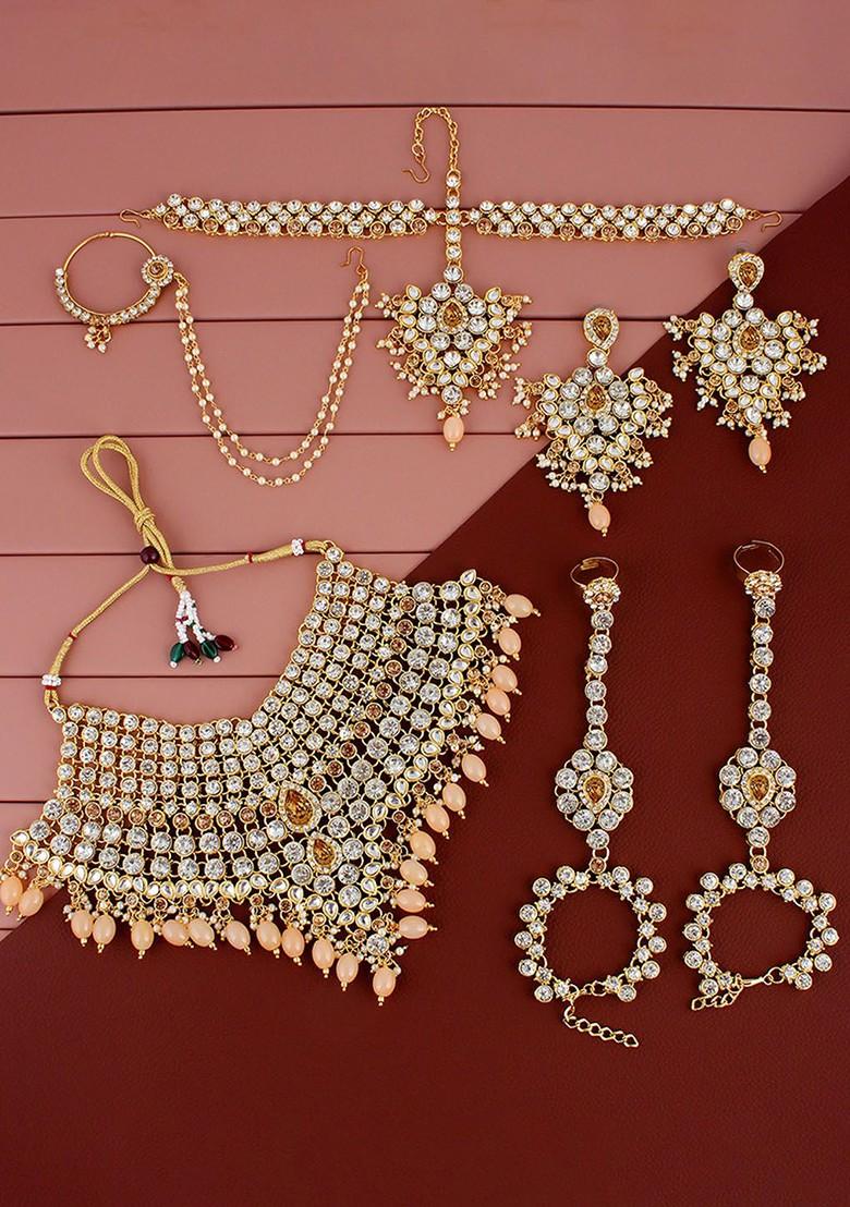 Gold Studs Gold Plated Necklace Set
