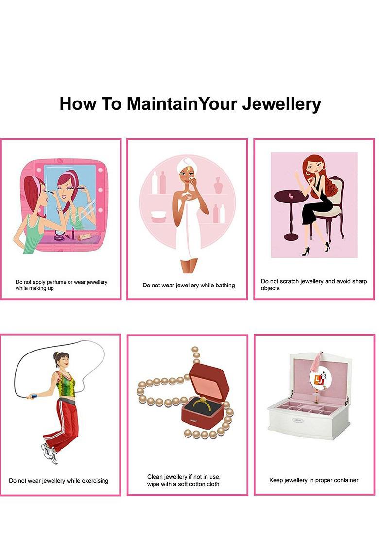 Peach Studs Silver Plated Necklace Set