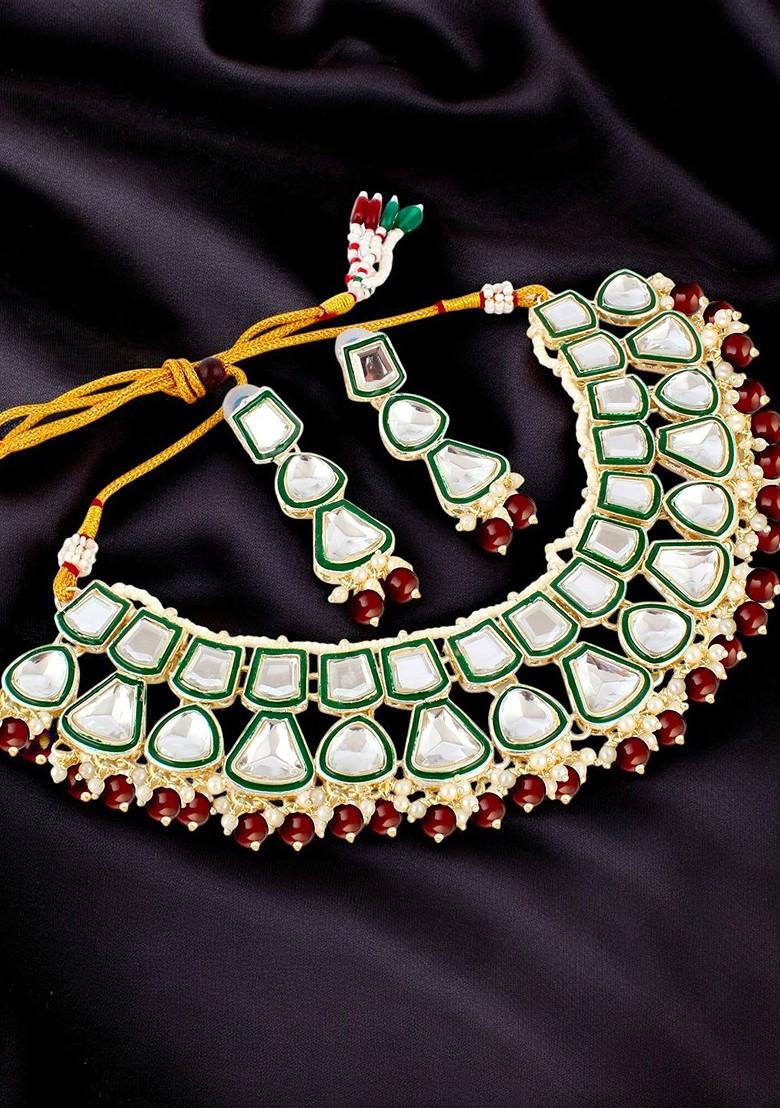 Gold Kundan Gold Plated Necklace Set