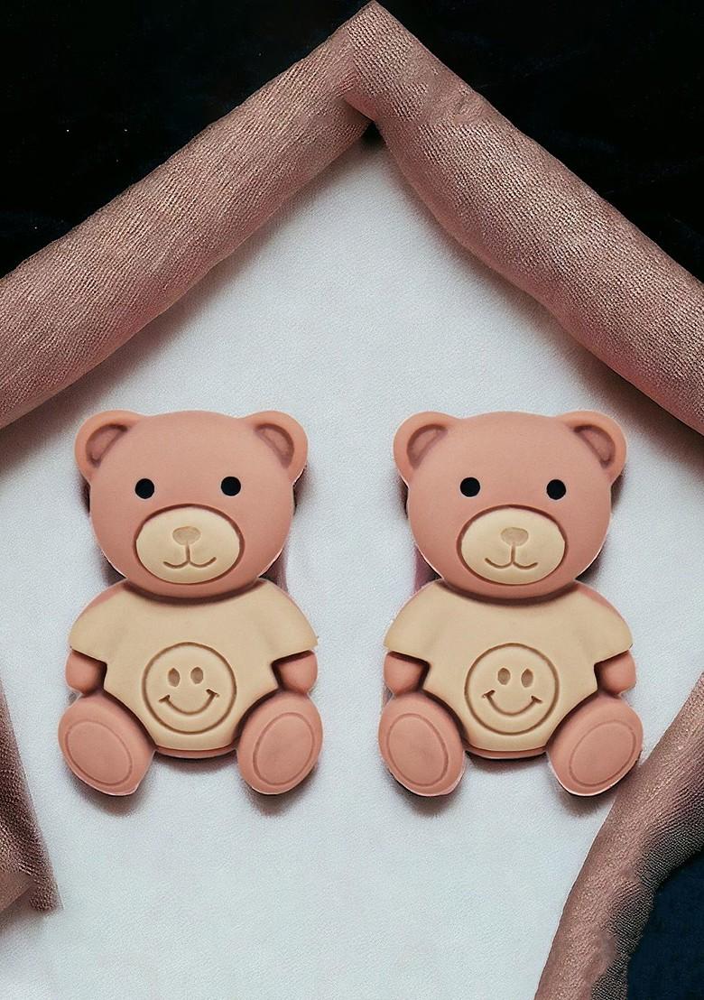 Peach Studs Gold Plated Necklace Set