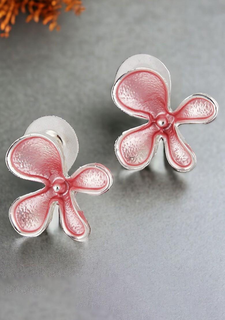 Silver Studs Silver Plated Necklace Set