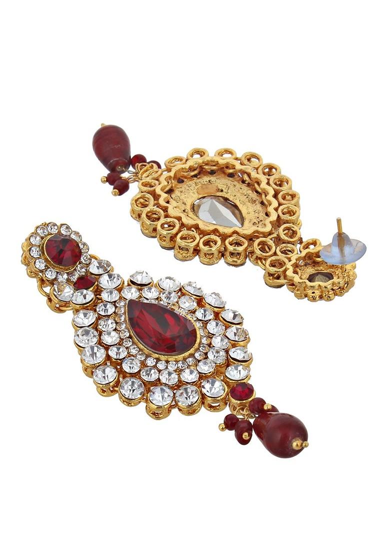 Gold Studded Gold Plated Necklace Set