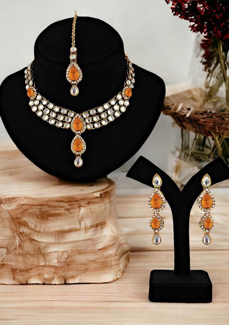 Gold Kundan Gold Plated Necklace Set
