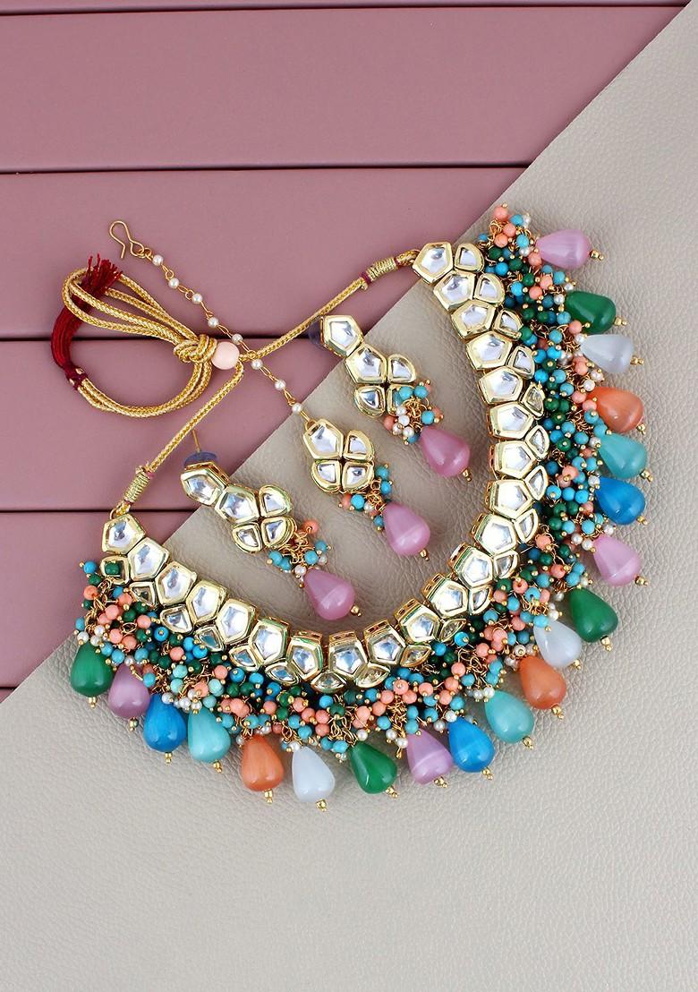 Gold Kundan Gold Plated Necklace Set