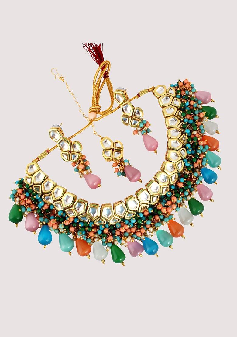 Gold Kundan Gold Plated Necklace Set