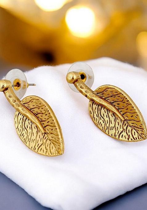 Gold Leaf Gold Plated Necklace Set