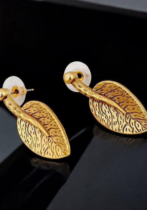 Gold Leaf Gold Plated Necklace Set