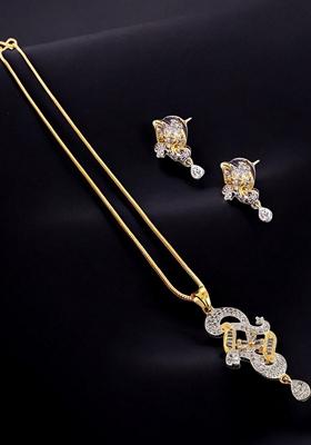 Gold American Diamond Gold Plated Necklace Set