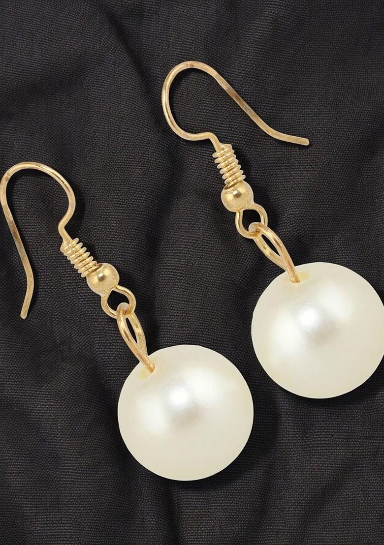 White Beaded Gold Plated Necklace Set