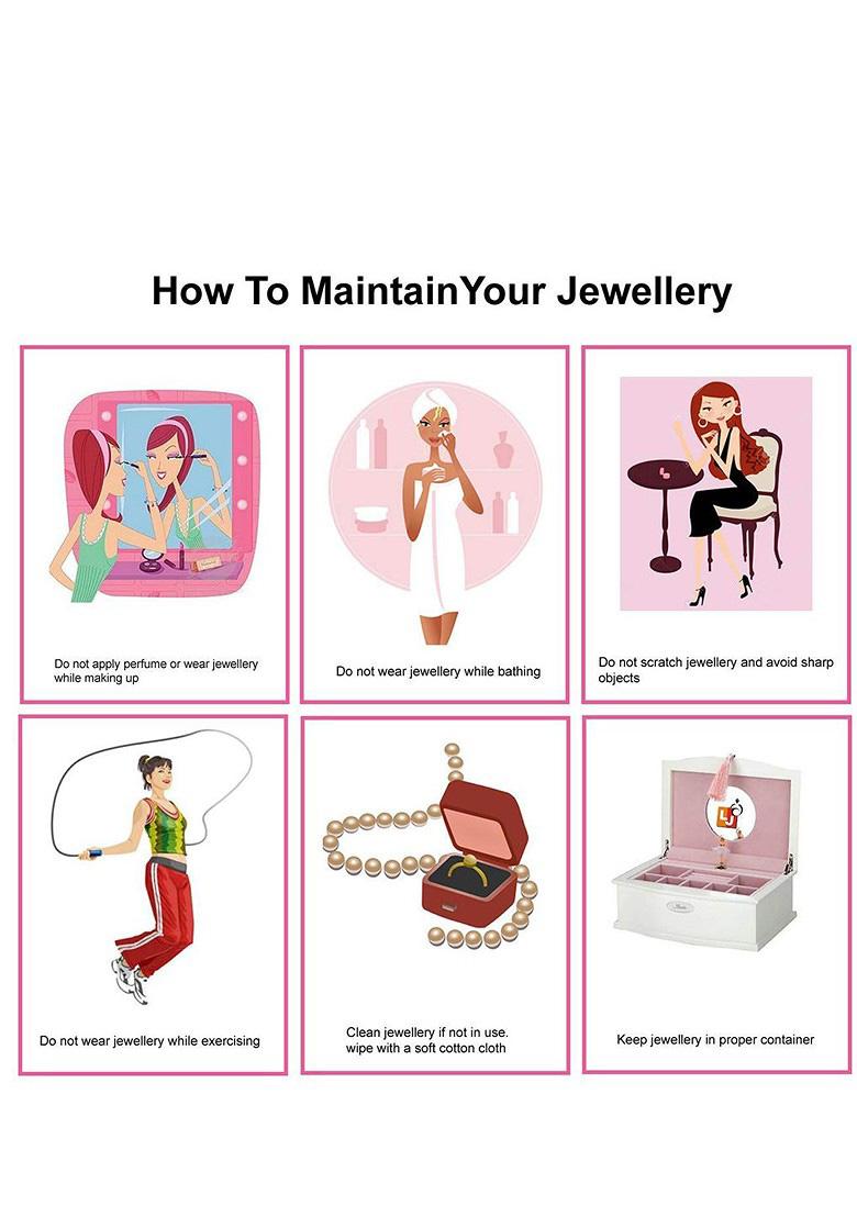 Magenta American Diamond Gold Plated Necklace Set