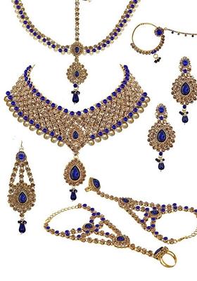 Gold Studded Gold Plated Necklace Set