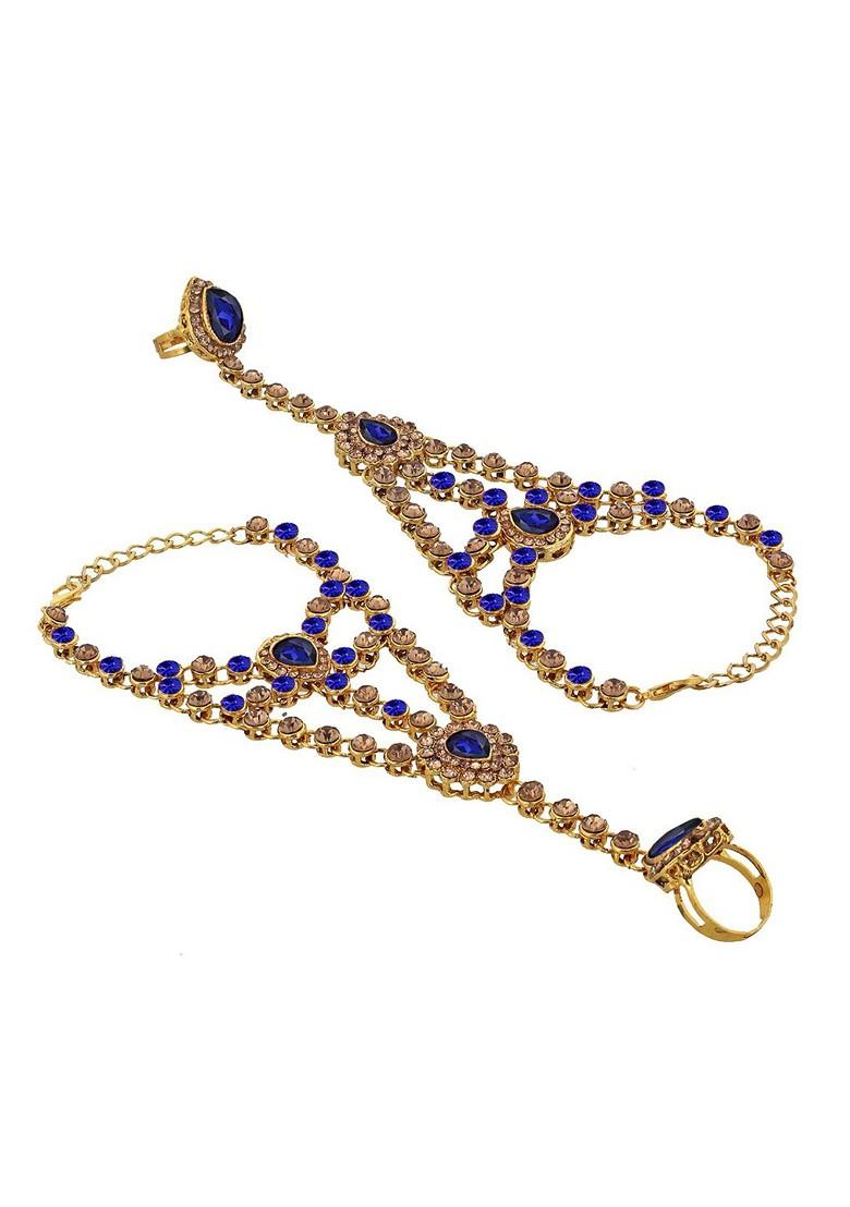 Gold Studded Gold Plated Necklace Set